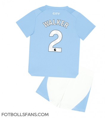Manchester City Kyle Walker #2 Replika Hemmatröja Barn 2023-24 Kortärmad (+ Korta byxor)